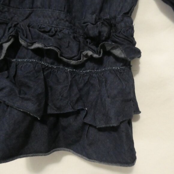 MAGGIE & ZOE | 5T | Blue Denim Dress with Collar and Ruffles - Picture 8 of 16